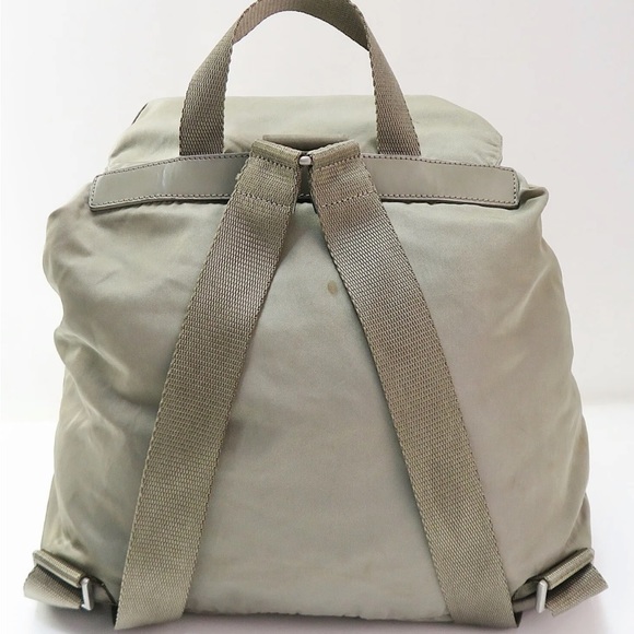 Authentic PRADA Gray Nylon and Leather Backpack Bag Purse - Picture 5 of 16